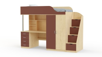 Кровать-чердак с рабочей зоной Мираж К7-4 BMS