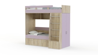 Двухъярусная кровать Белла 6 со шкафом BMS