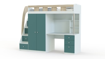 Кровать-чердак с рабочей зоной Клаус 13 BMS
