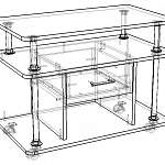 Чертеж Тумба выкатная ТV-3 BMS
