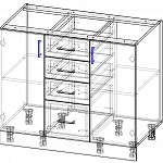 Чертеж Шкаф нижний комод 1000 Гренада BMS