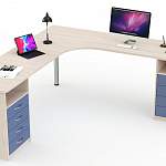 Угловой письменный стол для двоих Нико 80 BMS - Фото 2