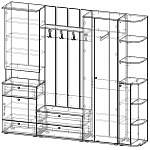 Чертеж Модульная прихожая Богемия BMS