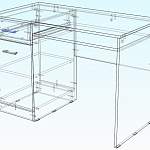 Чертеж Письменный стол Сети BIU 1D1S BMS