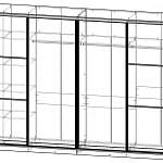 Чертеж Шкаф-купе четырехдверный Garant 9 BMS