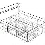 Чертеж Кровать с 3 ящиками Кассиопея 21 BMS