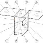 Чертеж Кухонный стол СТКН-4 BMS