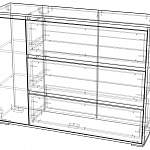 Чертеж Комод с дверкой и тремя ящиками Мальта BMS