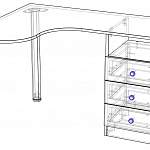 Чертеж Письменный стол Лето BMS