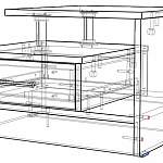 Чертеж Тумба прикроватная Домино BMS