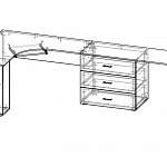 Чертеж Письменный стол для двоих Вента 72 BMS
