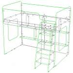Чертеж Детская кровать-чердак Миф 22.1 BMS