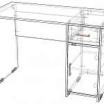 Чертеж Письменный стол ПС 40-08 BMS