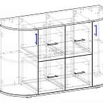 Чертеж Комод радиусный Нико 15 BMS