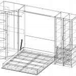 Чертеж Шкаф-кровать трансформер Стокки BMS