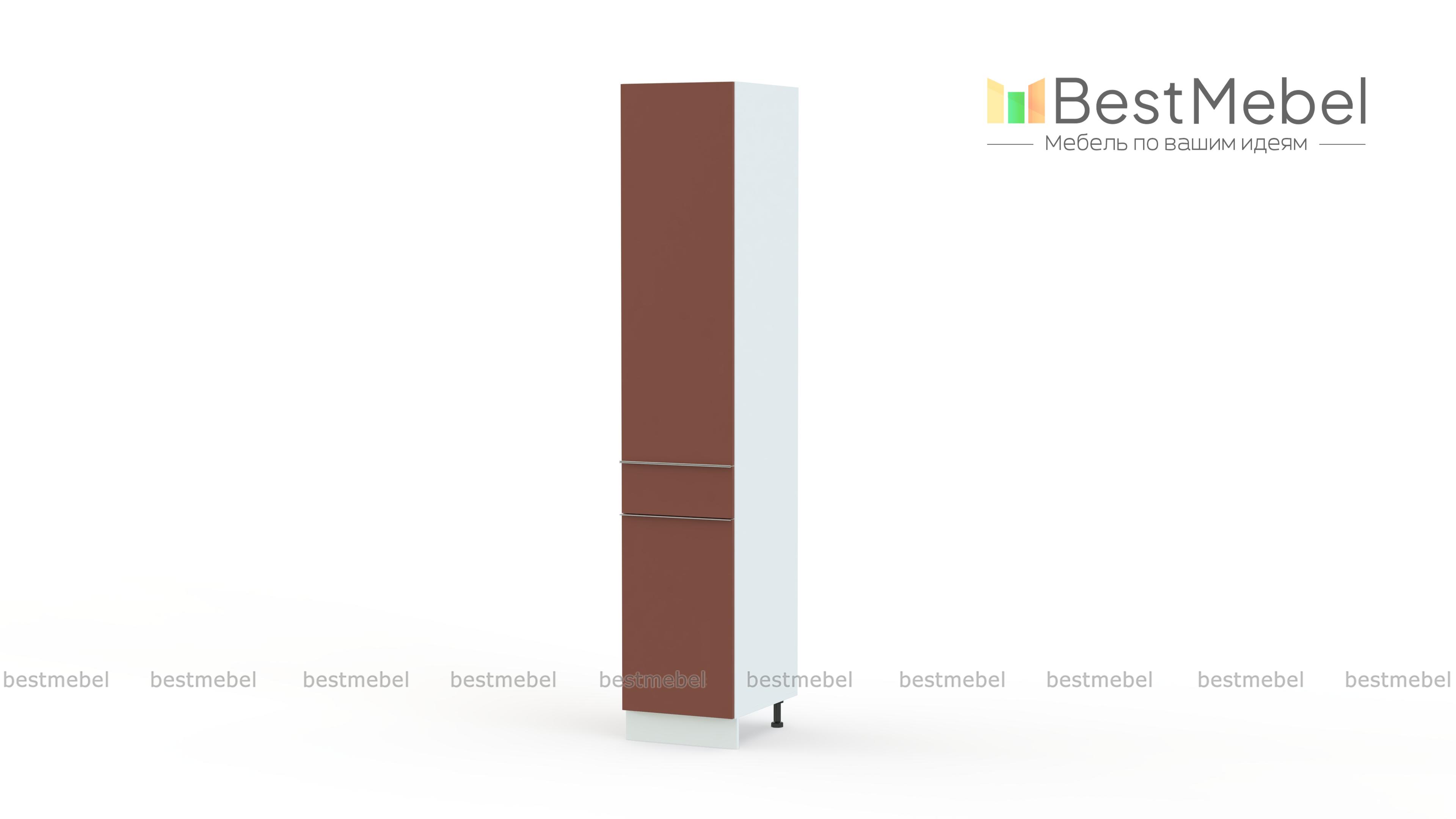 Шкаф пенал с дверцами и ящиком Фьюжн BMS - Фото