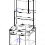 Чертеж Буфет кухонный 600 BMS