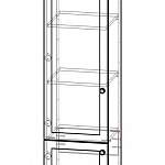 Чертеж Шкаф для книг Скандинавия №24 BMS