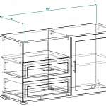 Чертеж Тумба под ТВ 1200 Парма Люкс 3 BMS