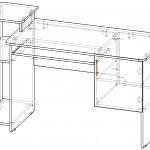 Чертеж Стол компьютерный Myau СКМ-3 BMS
