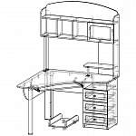 Чертеж Компьютерный угловой стол Млайн 11 BMS