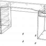Чертеж Геймерский стол Урбан 3 BMS
