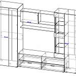 Чертеж Гостиная стенка Флоренция-5 BMS