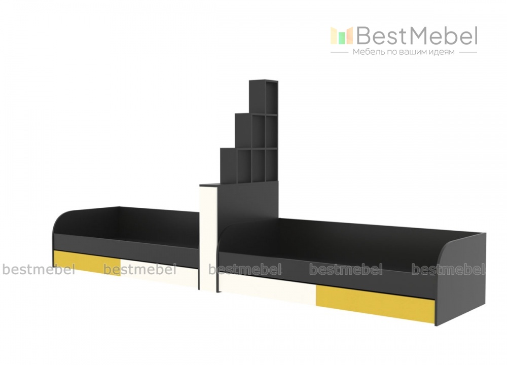 Детская кровать Пример 11 с перегородкой BMS
