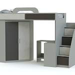 Кровать-чердак со шкафом и столом Фимо 2 BMS - Фото 7