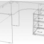 Схема сборки Угловой письменный стол Лайт-2У с ящиками BMS