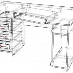 Чертеж Компьютерный стол Практик-140 BMS