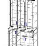 Чертеж Шкаф для посуды Венеция 2 BMS