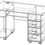 Чертеж Письменный стол ВК-04-19 BMS