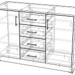 Чертеж Комод Симба 2Д4Ш BMS