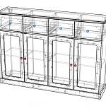 Чертеж Комод Ковентри со стеклянными дверцами BMS