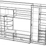 Чертеж Стенка для гостиной Жасмин BMS