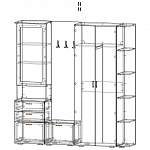 Чертеж Модульная прихожая Виктория BMS