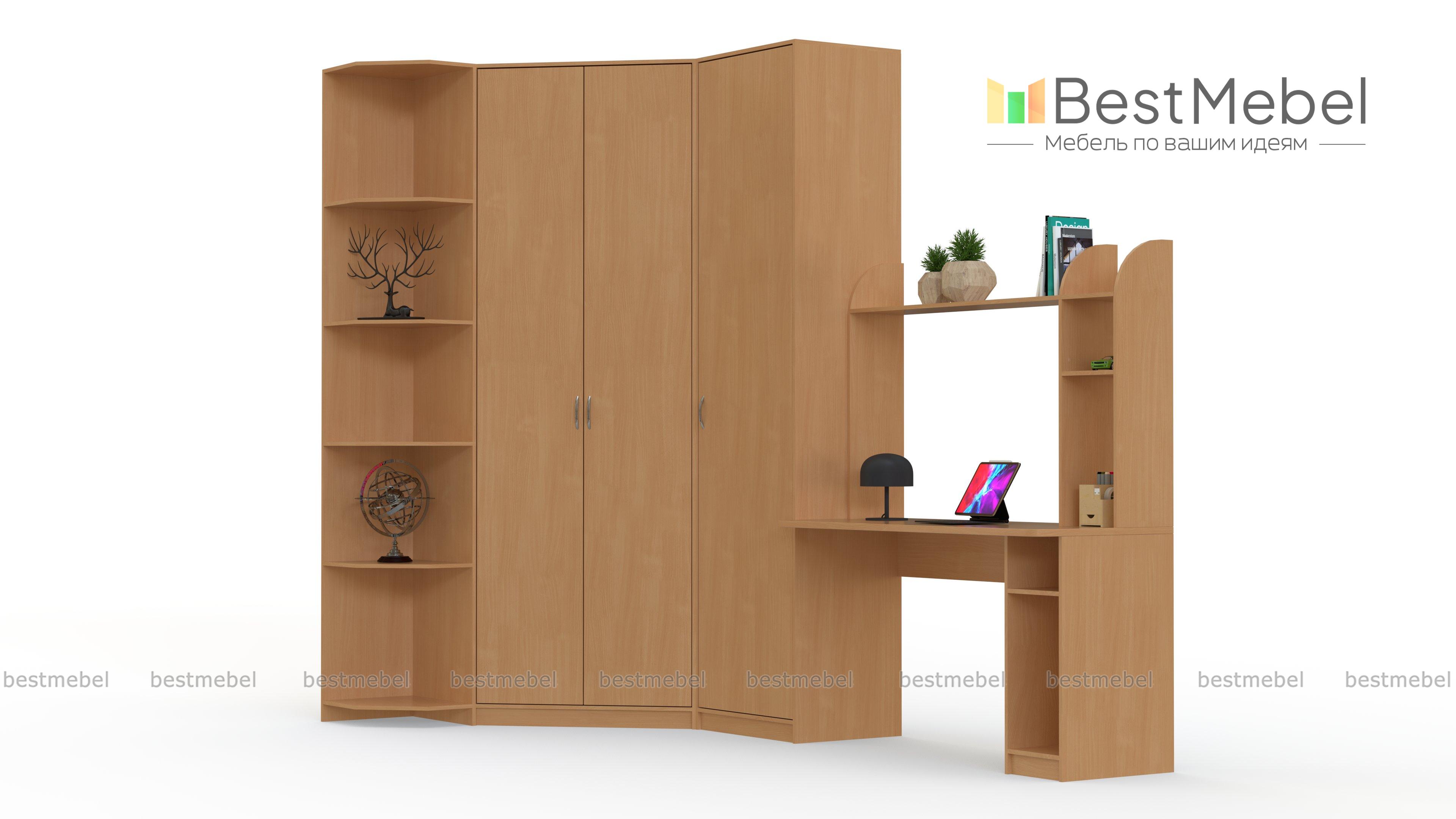 Угловой шкаф со столом Фан-10 BMS - Фото