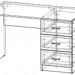 Чертеж Письменный стол Аллегро модуль 30 BMS