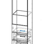 Чертеж Шкаф-витрина Люксор BMS